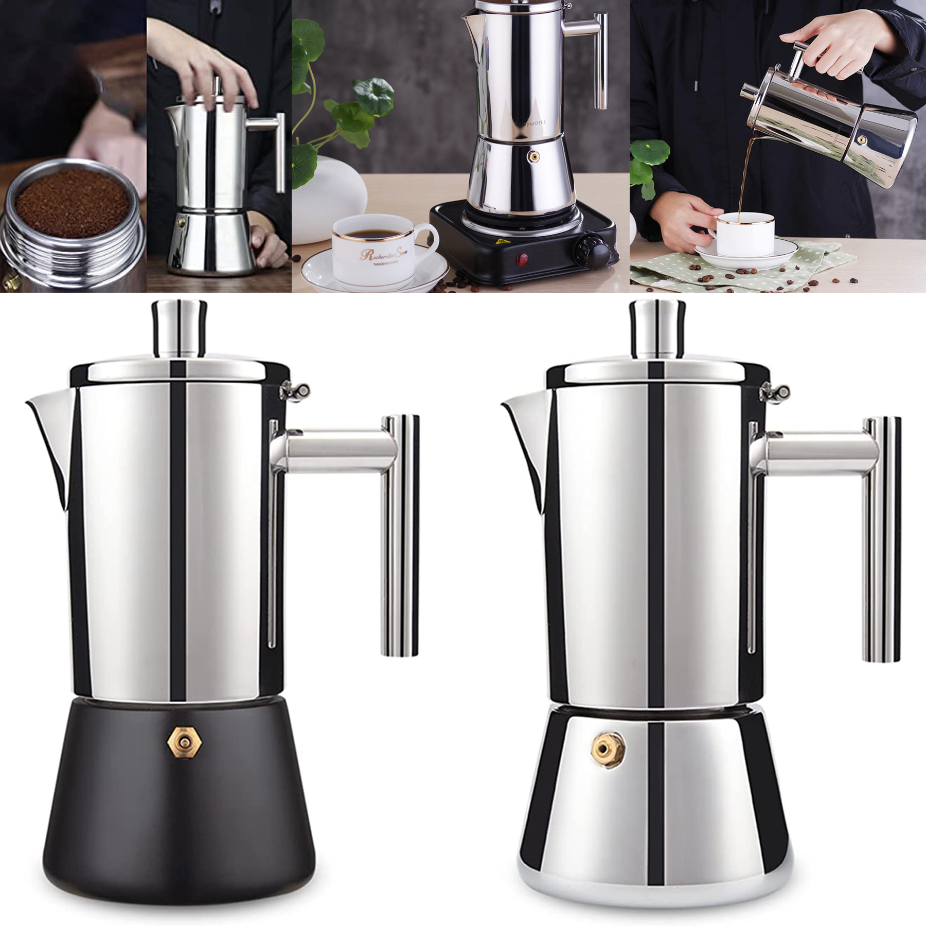 Stainless Steel Italian Coffee Machine Maker 3