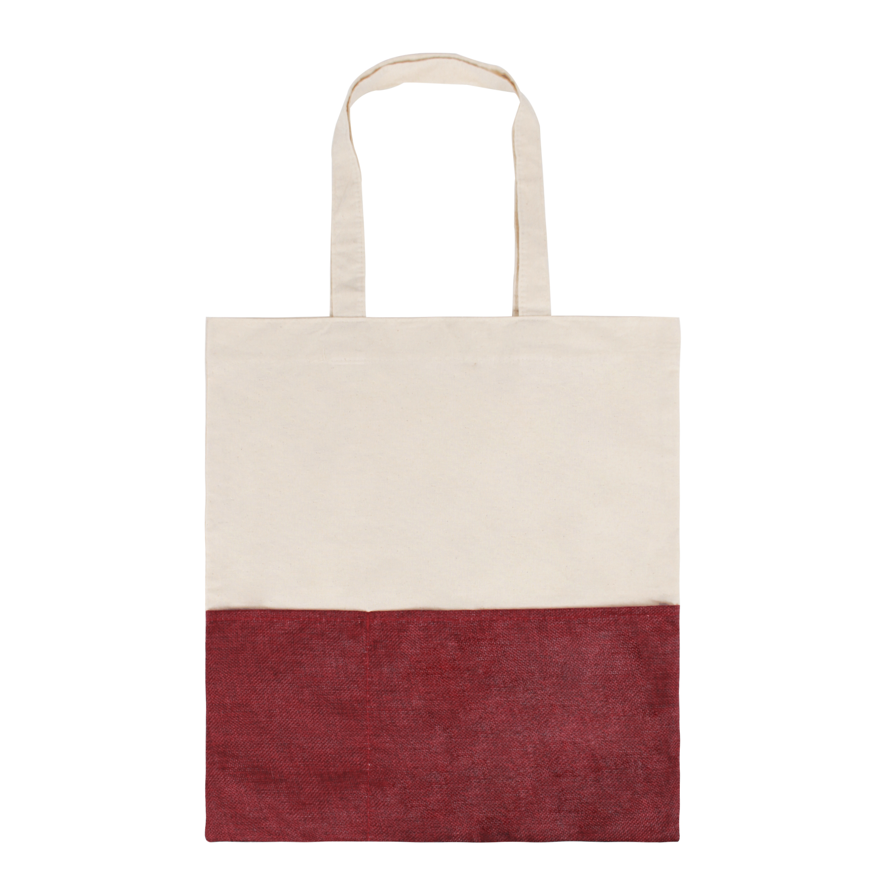 Two-Tone Cotton/ Burlap Tote with Pocket, custom tote bag with logo imprint 9