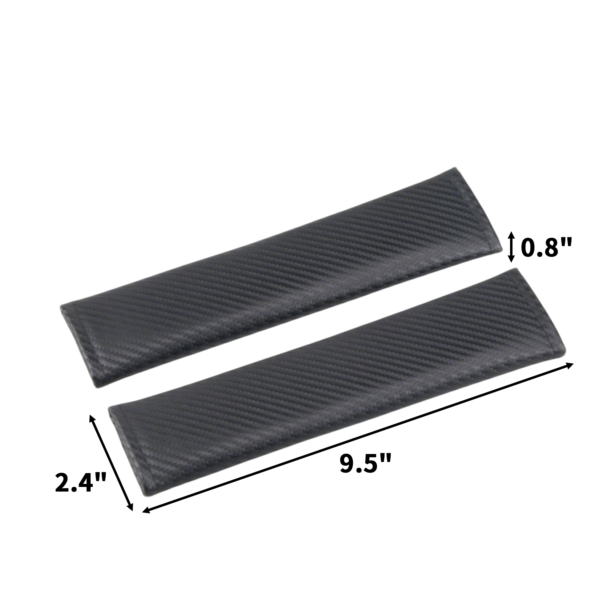 Carbon Fiber Leather Seat Belt Shoulder Pad 9.5" x 2.4" 3