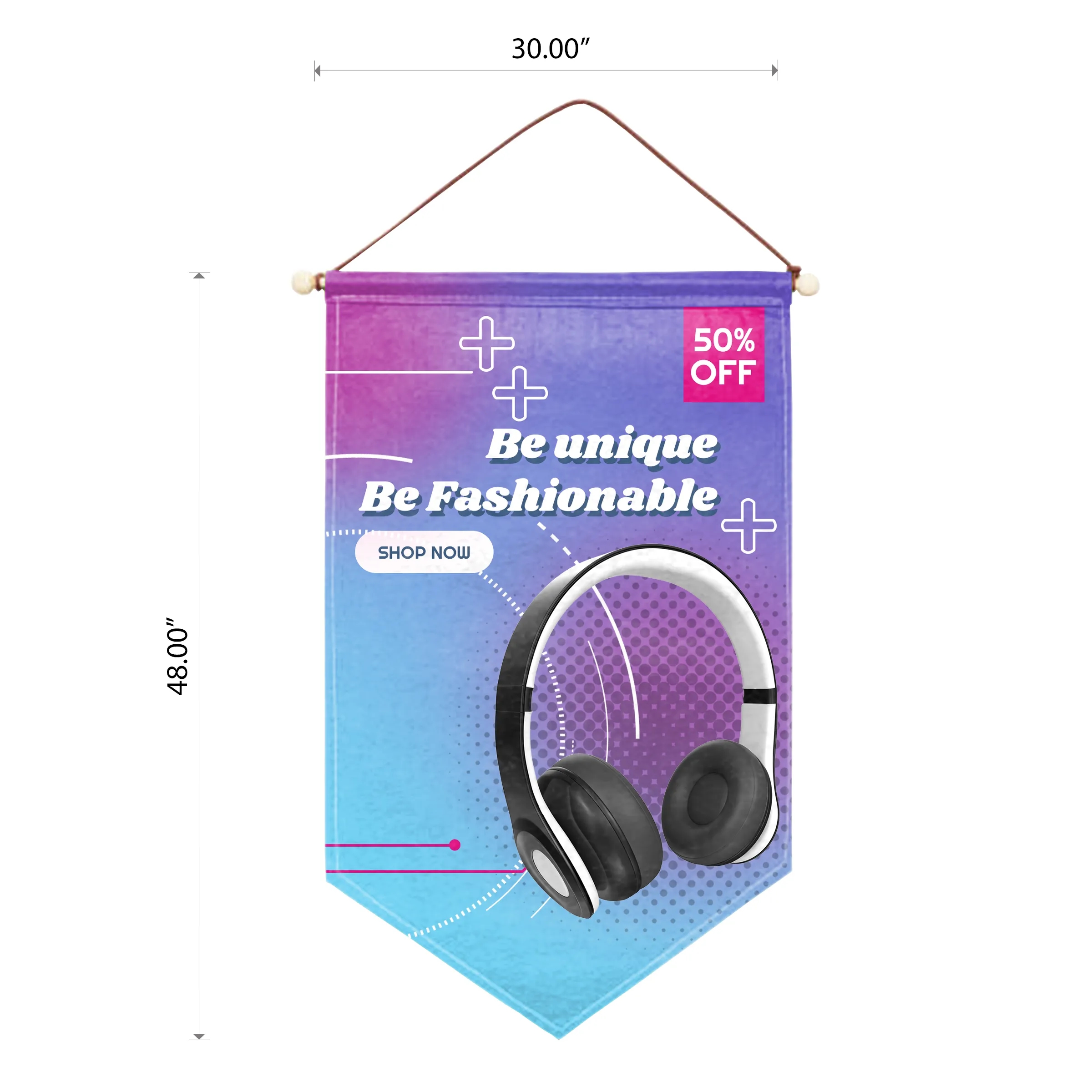 30"x48" Custom Felt Hanging Banner - Solid Back 6