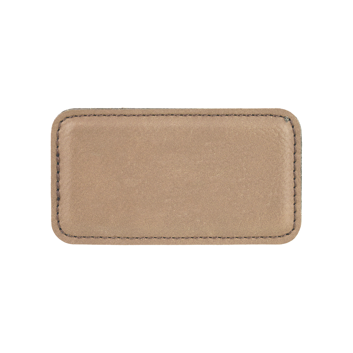 3 1/4" x 1 3/4" Dark Brown Leatherette Badge w/ Magnet 3