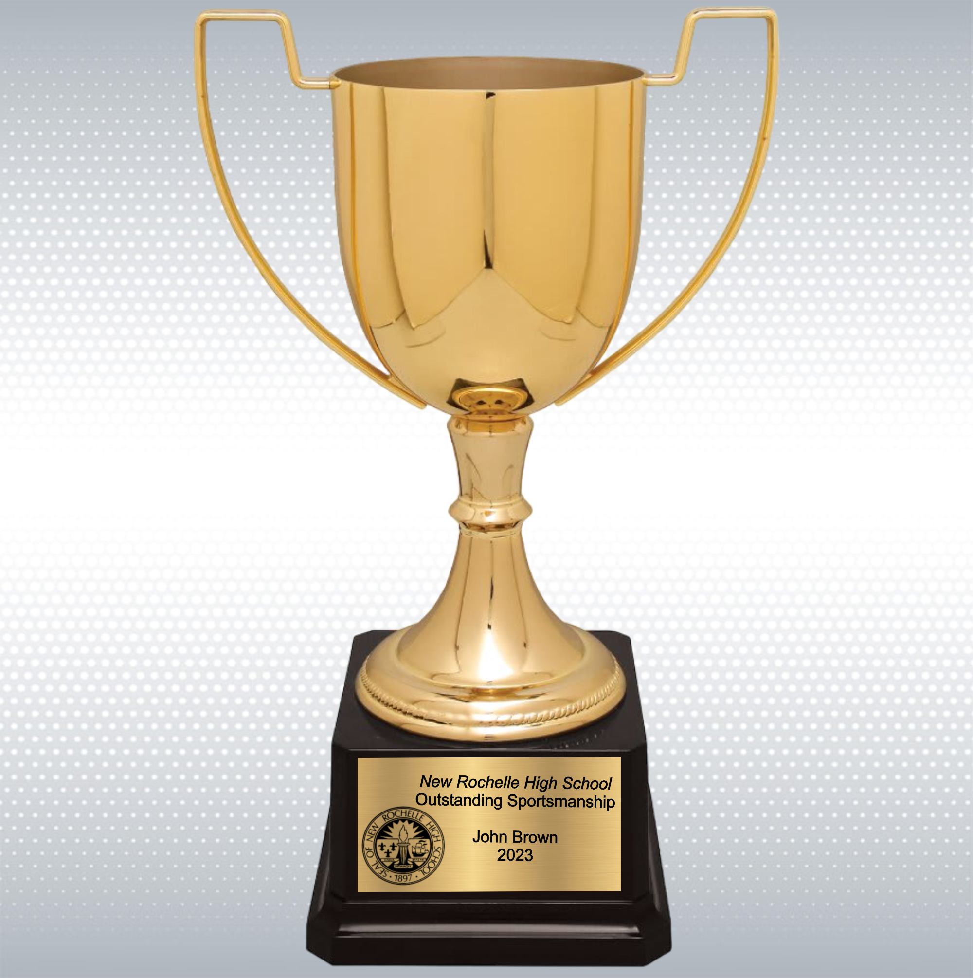 10 1/2" Completed Zinc Cup Trophy on Plastic Base 9