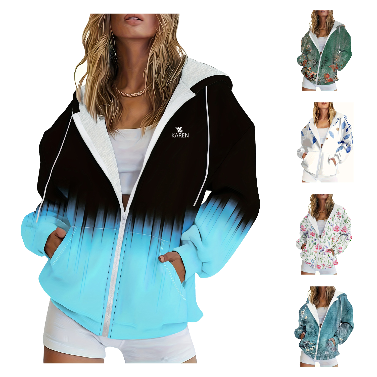 Winter Women's Zip-Up Casual Hoodie Jacket 2