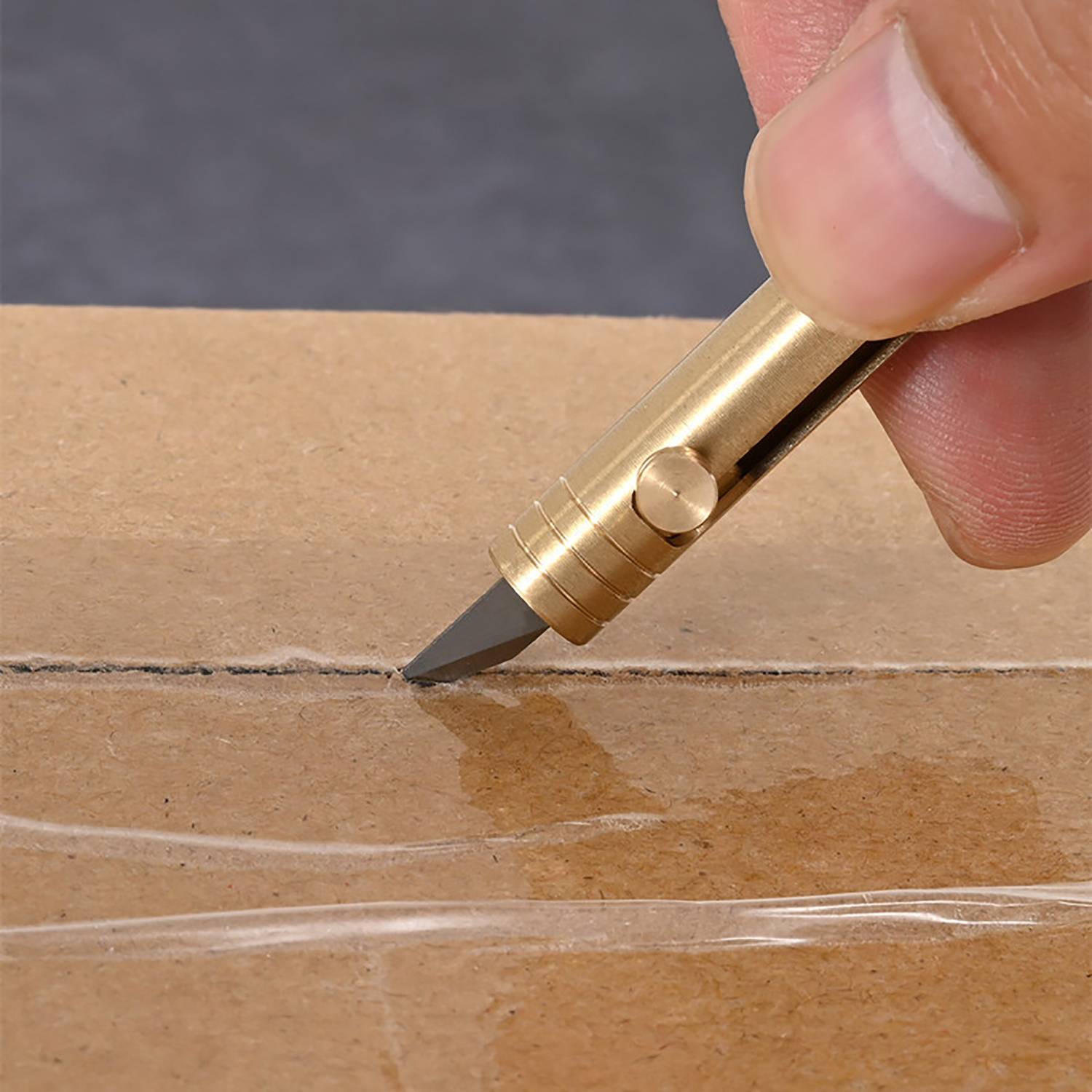 Mini Brass Utility Knife Keychain 3