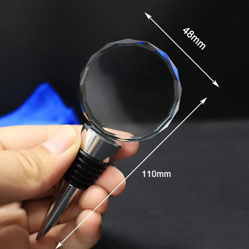 Round Crystal Personalized Wine Stopper 4