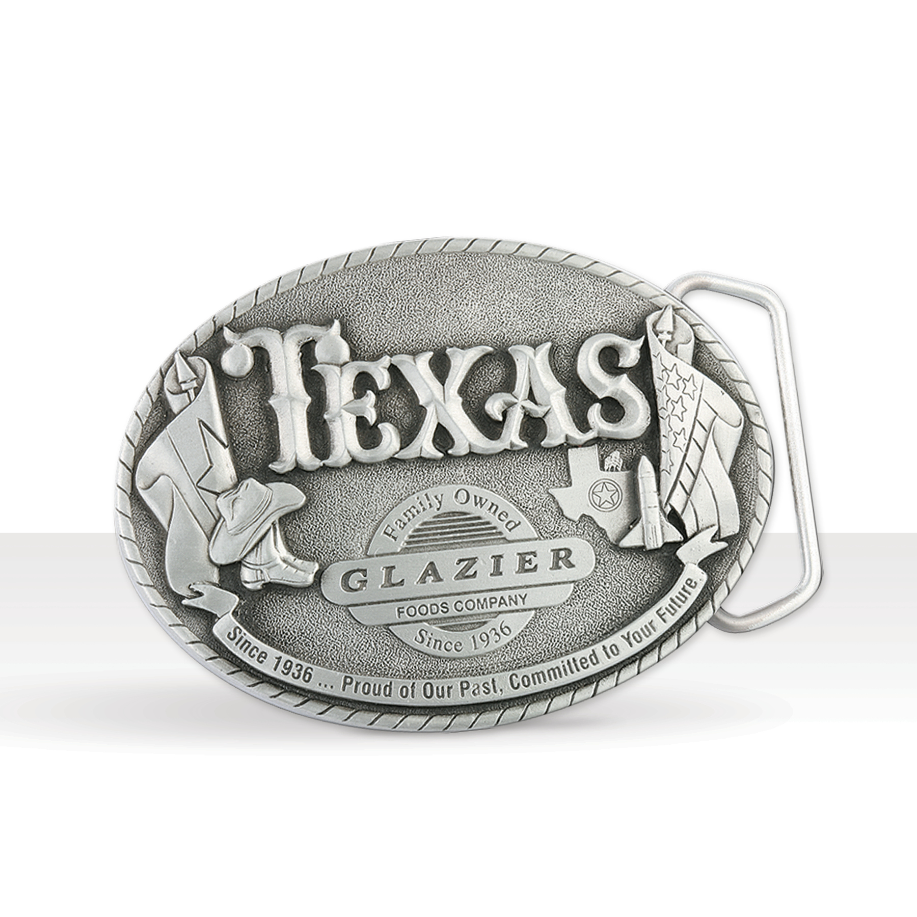 3D Pewter Belt Buckle (3 x 4 in) 5