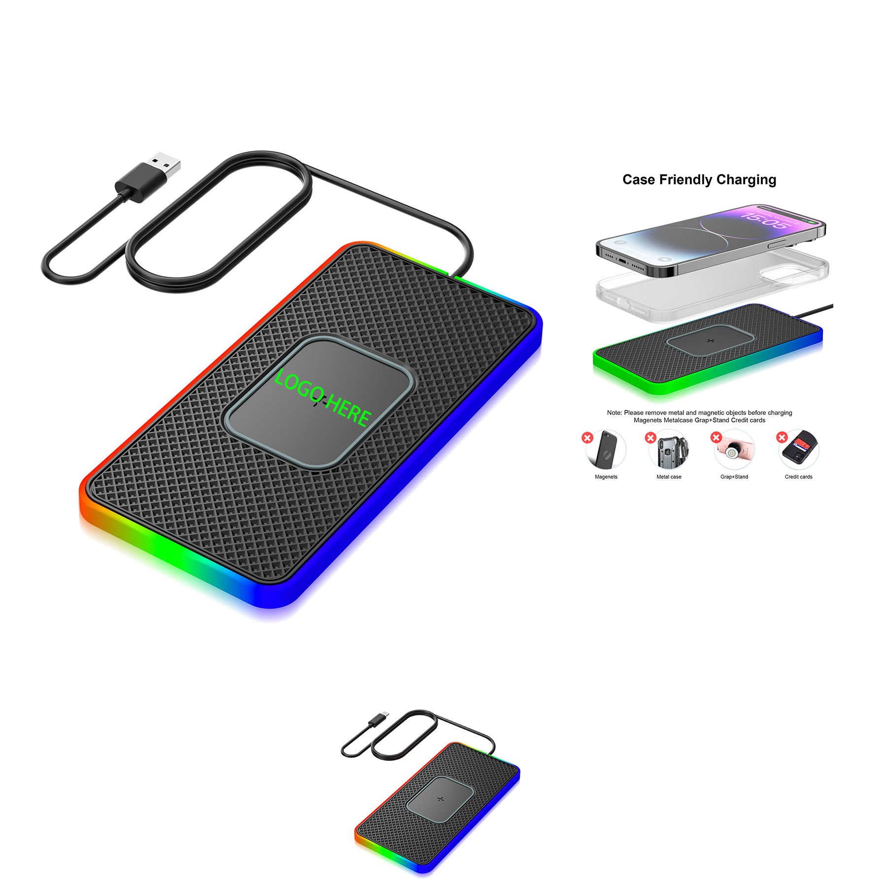 Wireless Car Charger RGB Light