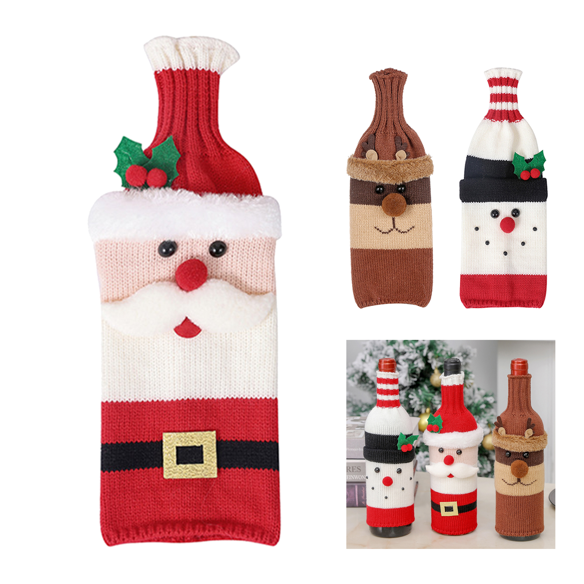 Christmas Decorative Knit Bottle Cover 2