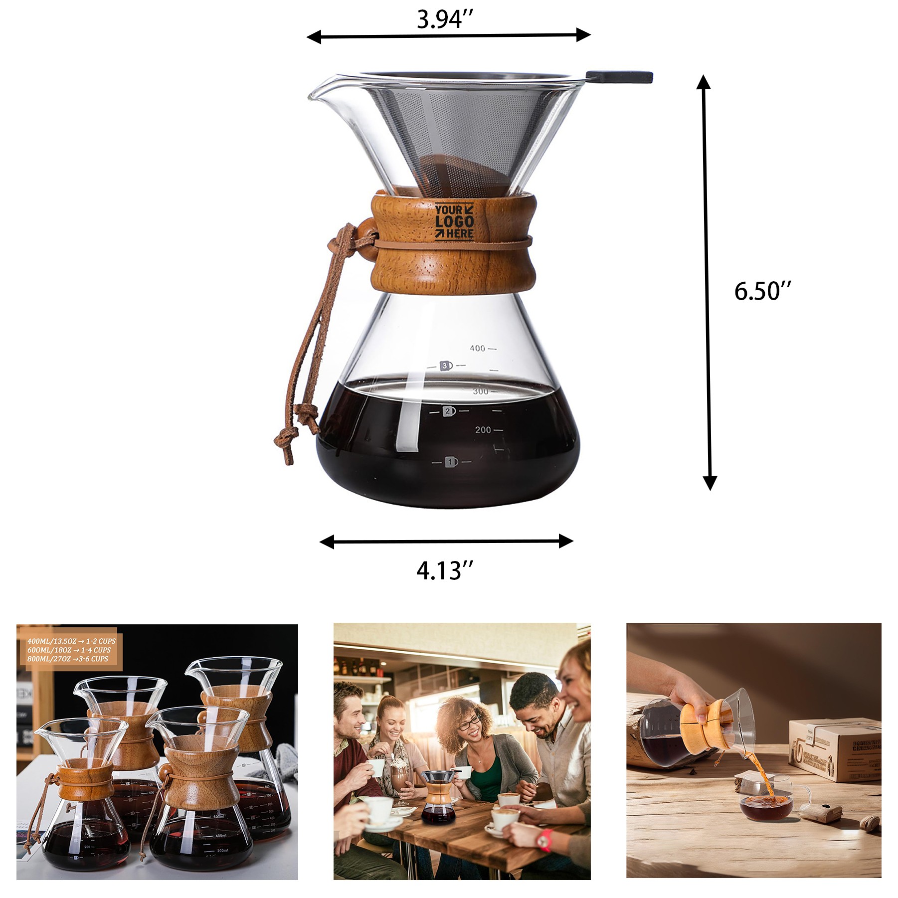 Lead-Free Borosilicate Glass Coffee Carafe 2