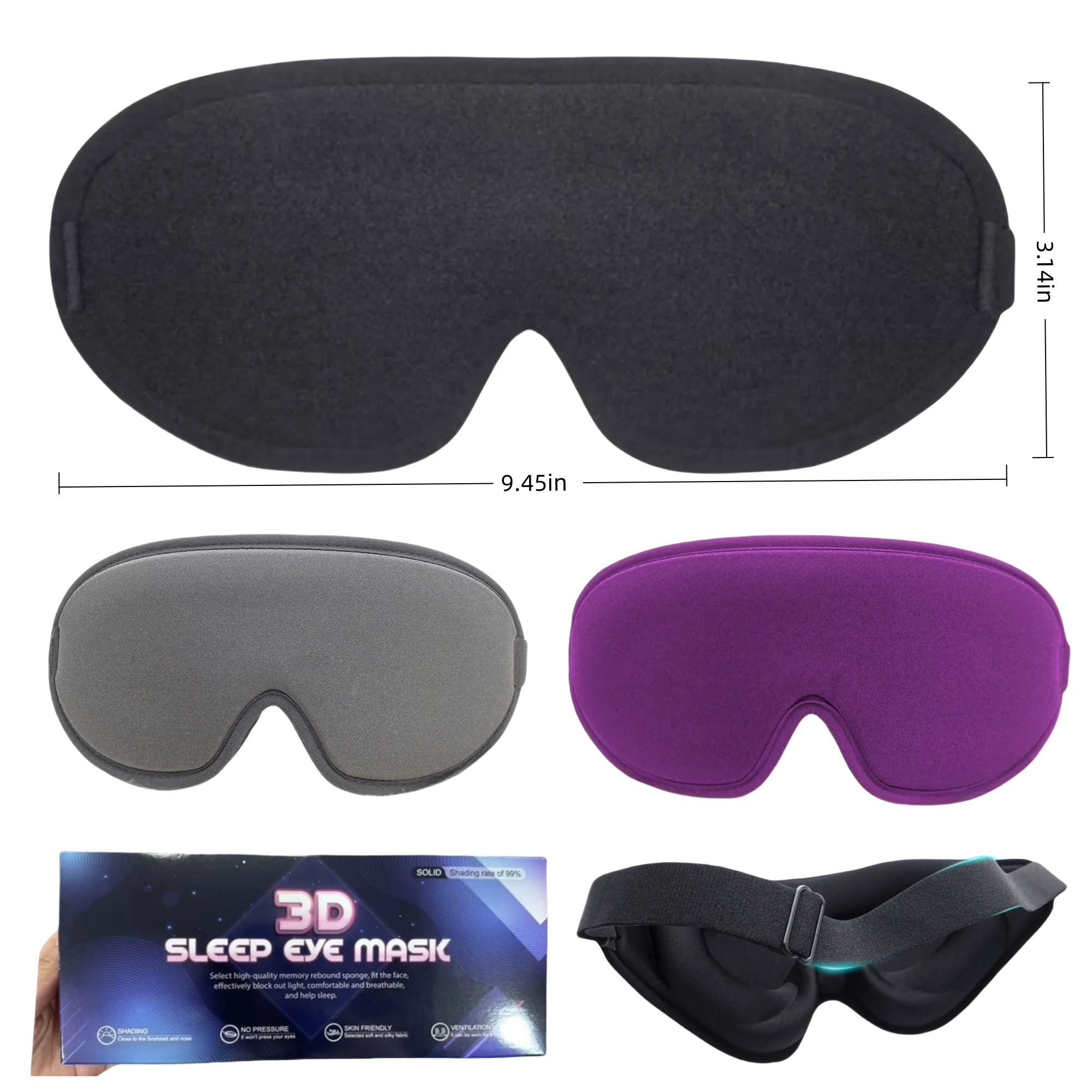 Light-blocking eye mask with customizable logo 2