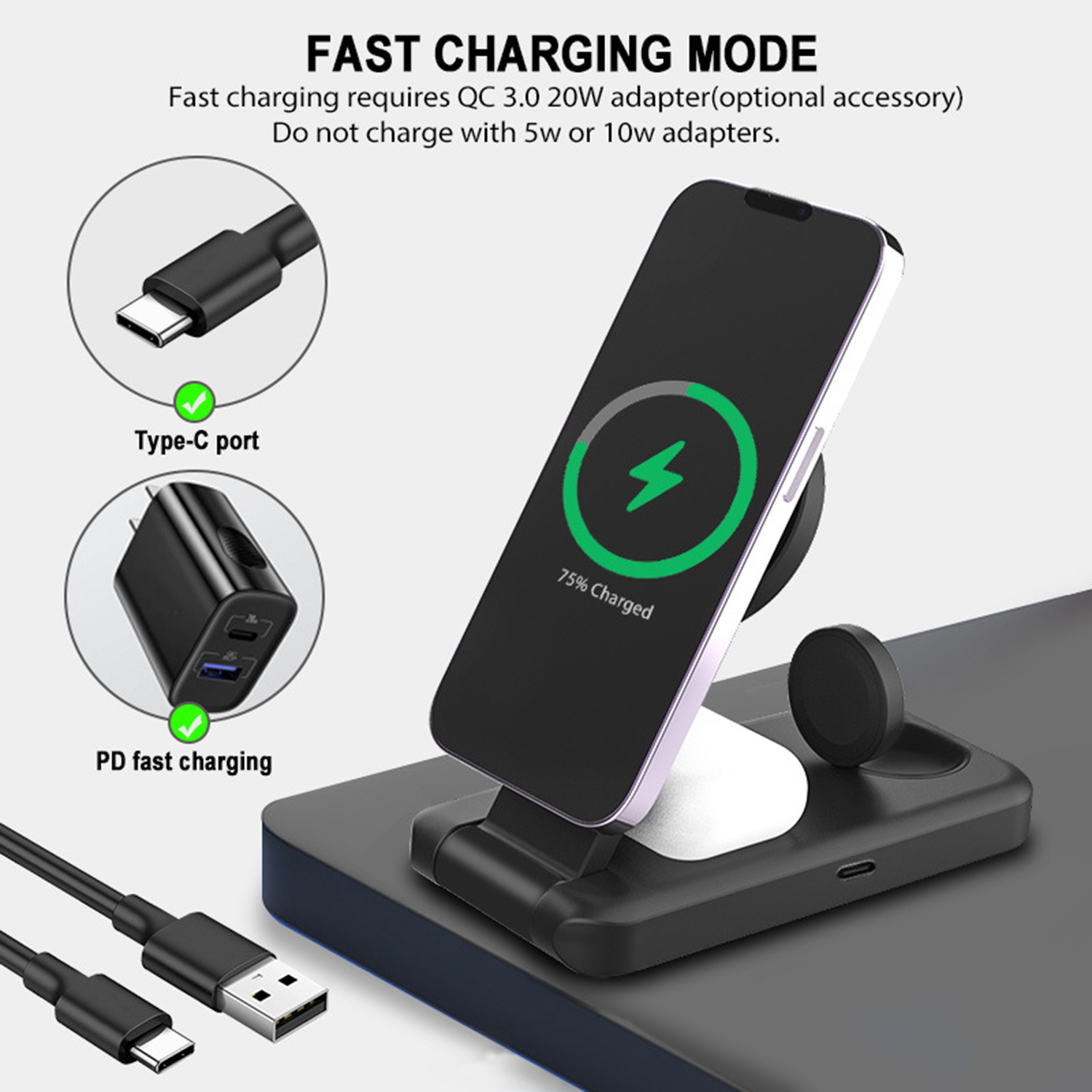 3 In 1 Wireless Charger for Mobile Devices 5