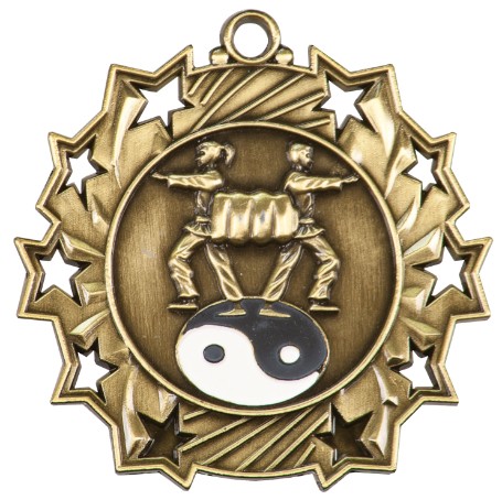 Martial Arts Ten Star Medal, 2-1/4" 2