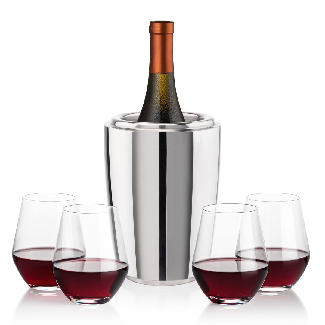 Pescara Wine Cooler & Reina Stemless Wine Set 7