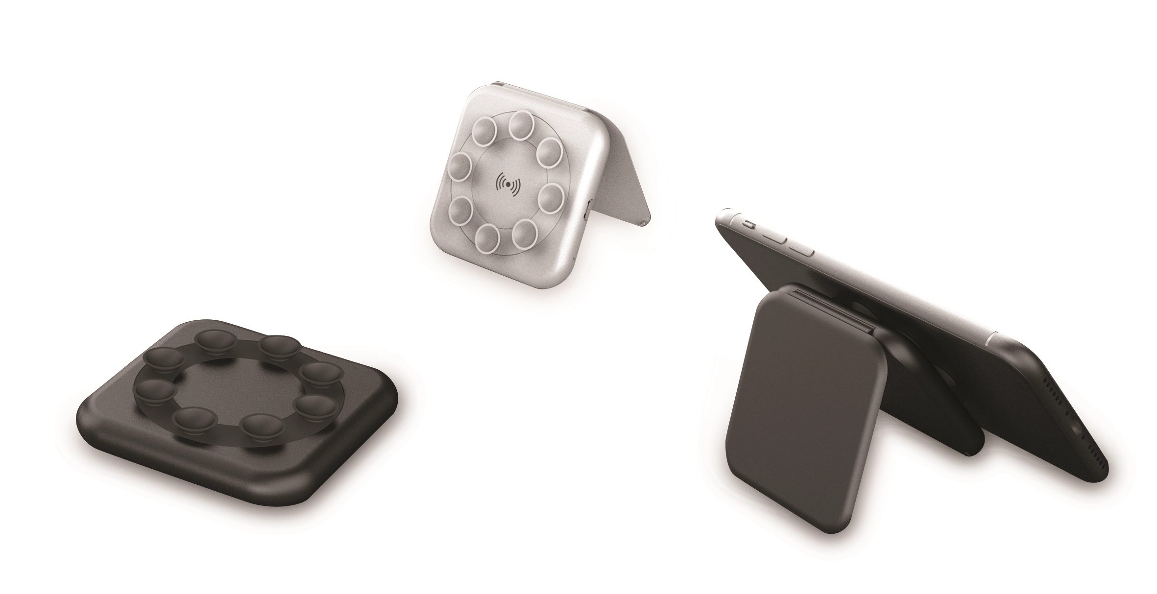 All In One QI Wireless Charger & Phone Stand with Suction 4