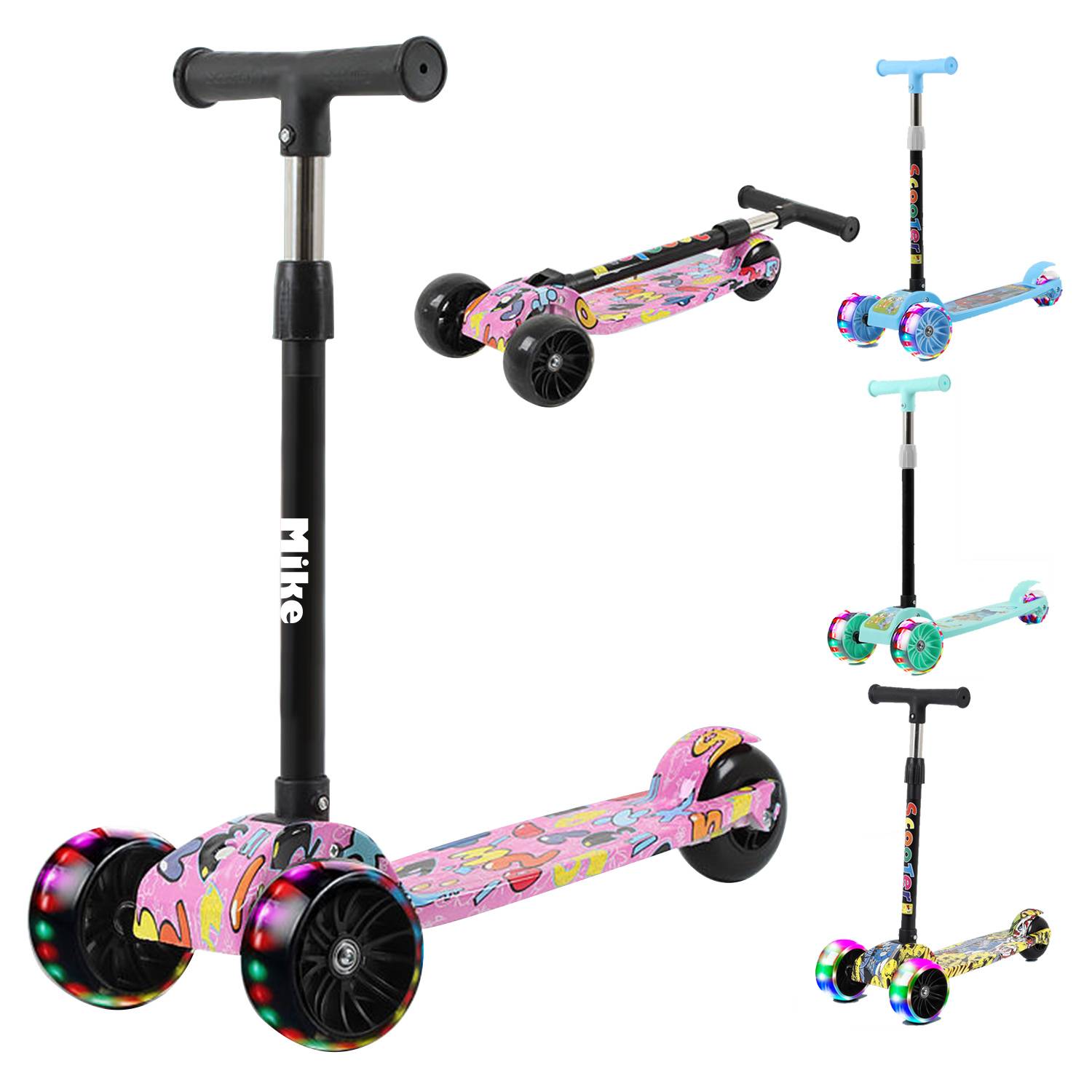 Children's three wheeled foldable scooter
