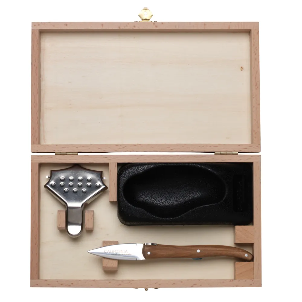 Oyster Knife & Shucker Tool Set in Pinewood Gift Box 5