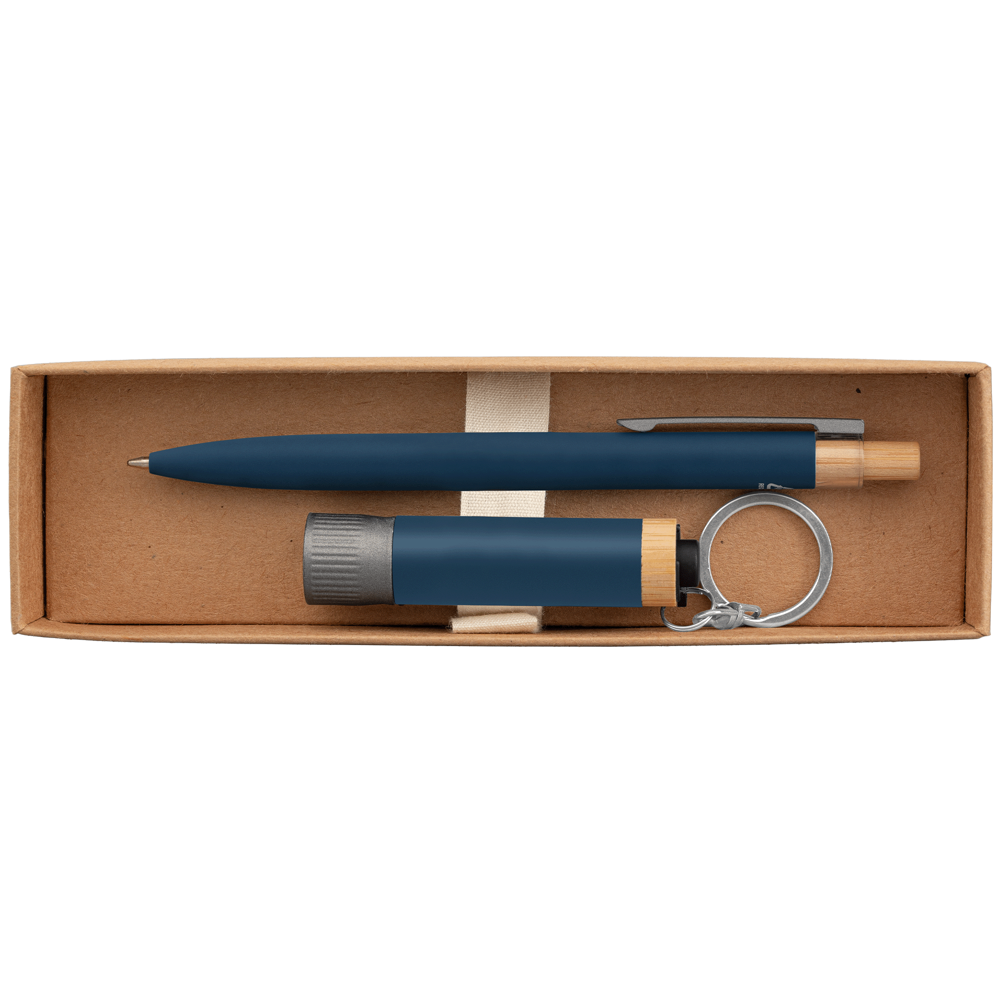Reborn Recycled Aluminum Bamboo Accented Pen & Flashlight Gift Set 7
