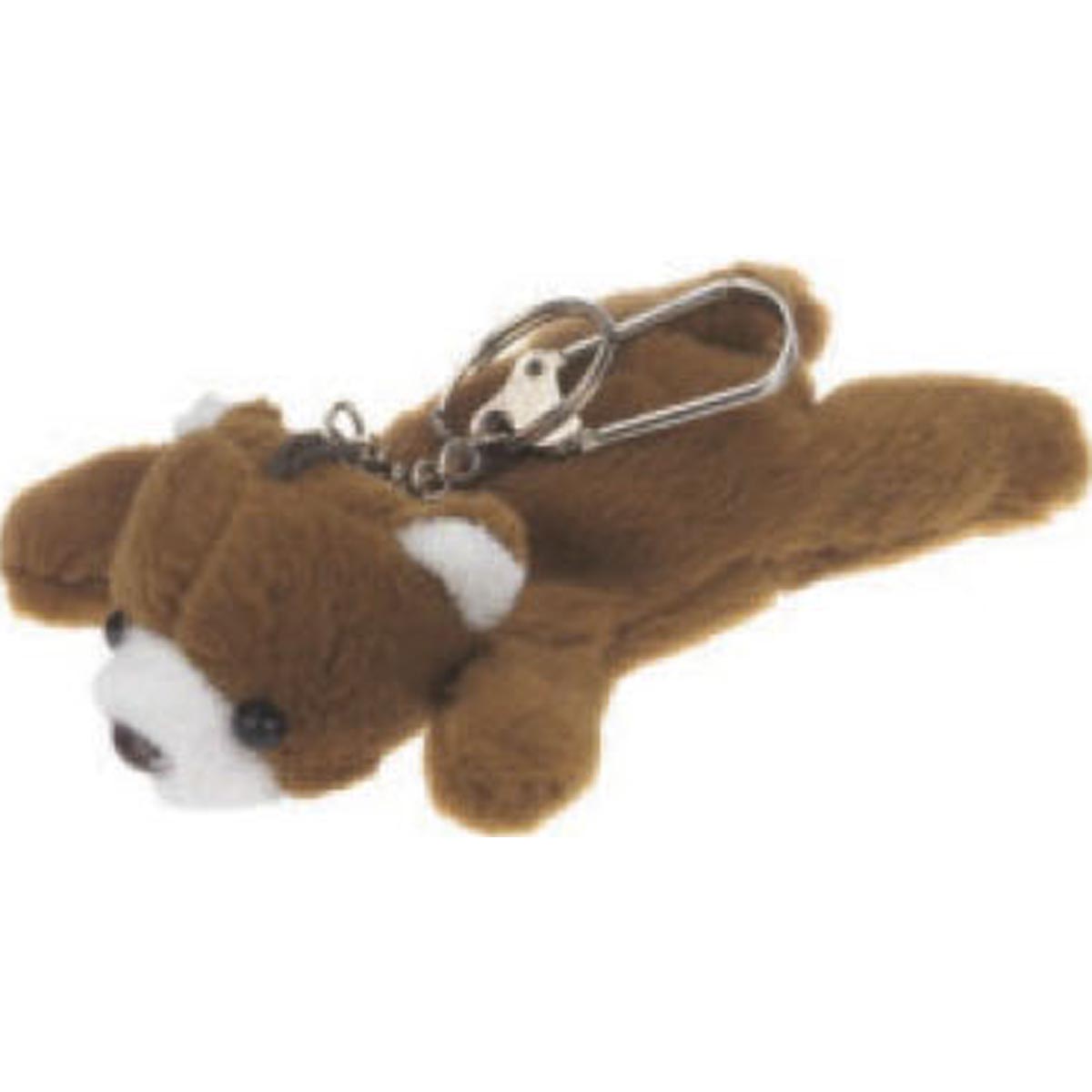Stuffed Animal Keychain-  Laying Bear - Brown 1