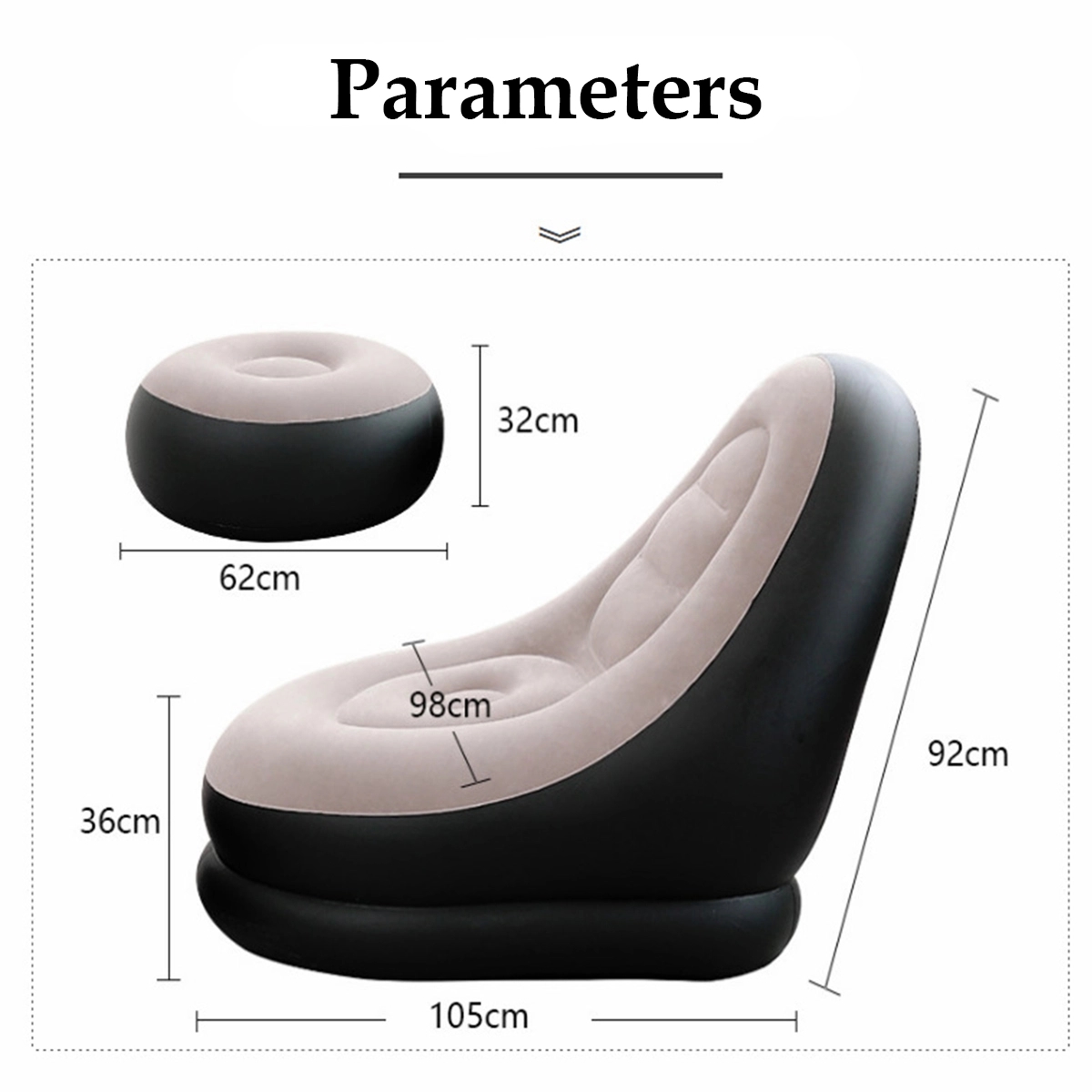 Inflatable Lounge Chair With Ottoman 3