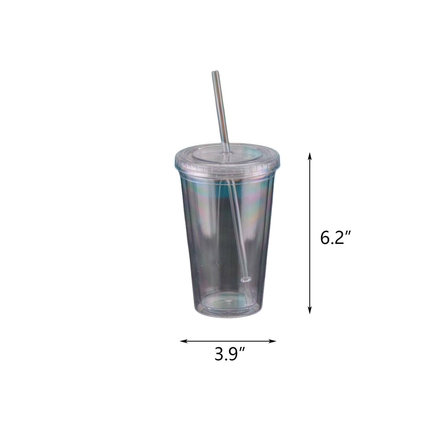 17 Oz Double Wall Plastic Cup w/ Lid 4