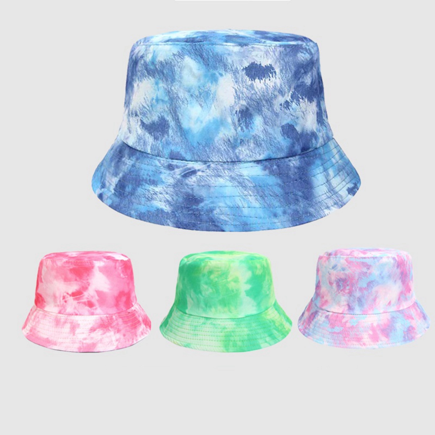Painted Tie-dyed Cotton Bucket Cap 11