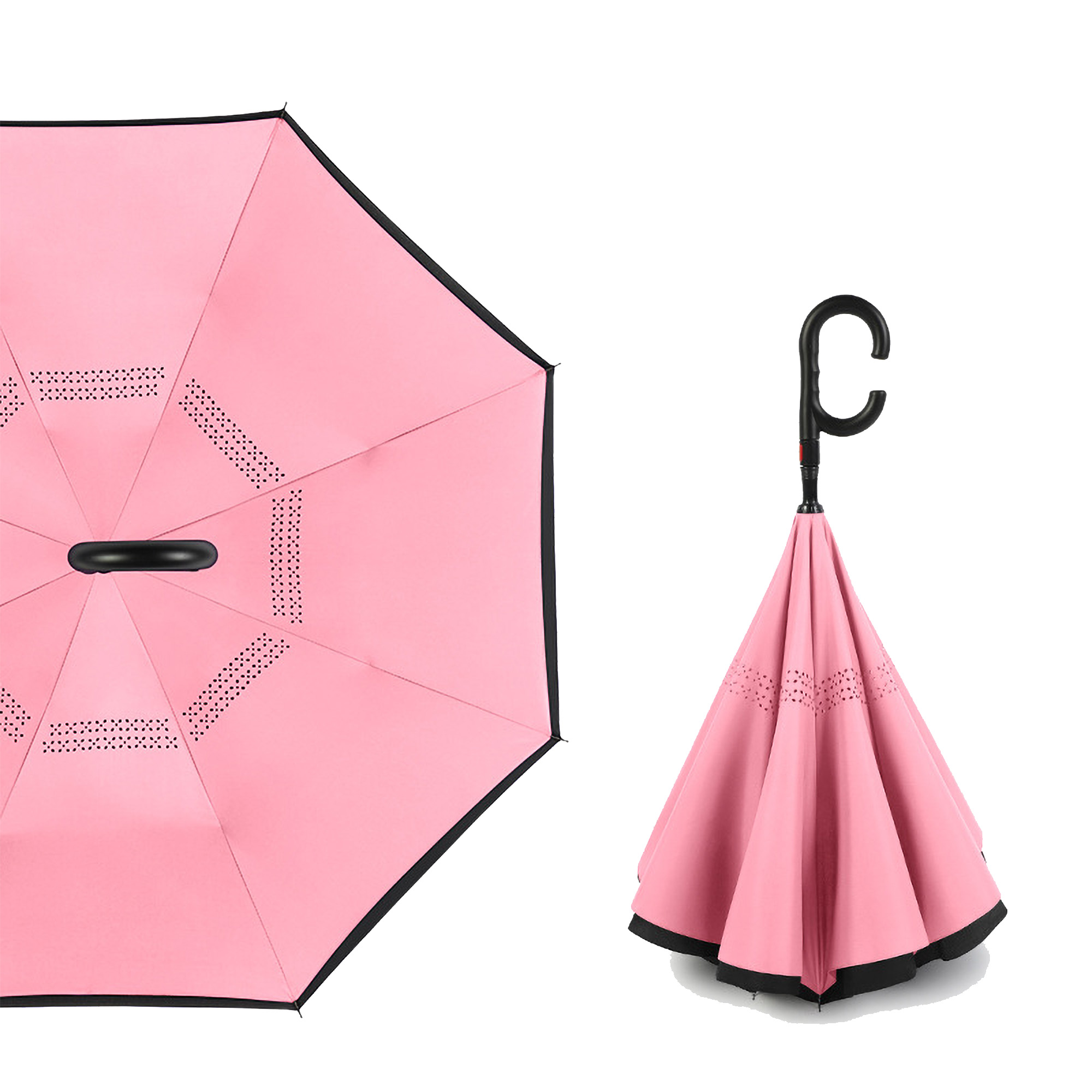 Fold C-Shaped Handle Reverse Umbrella Inverted Double Layer 6