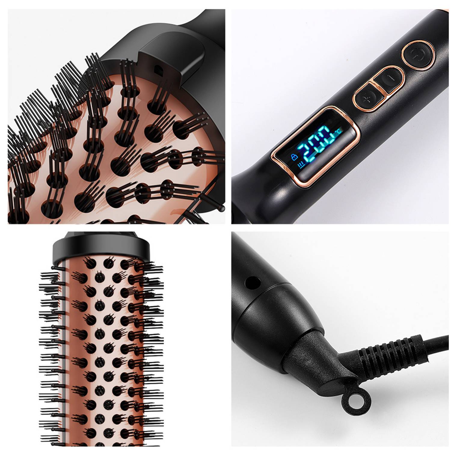 Adjustable Fast Heating LED Hot Comb Brush 5