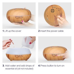550ml Wood Grain Ultrasonic Aromatherapy Humidifier 14