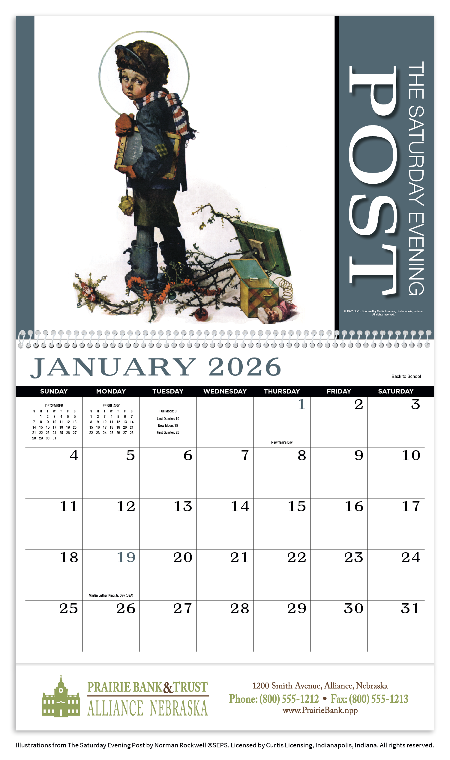 HotLine® Products Saturday Evening Post Appointment Calendar - Spiral 14