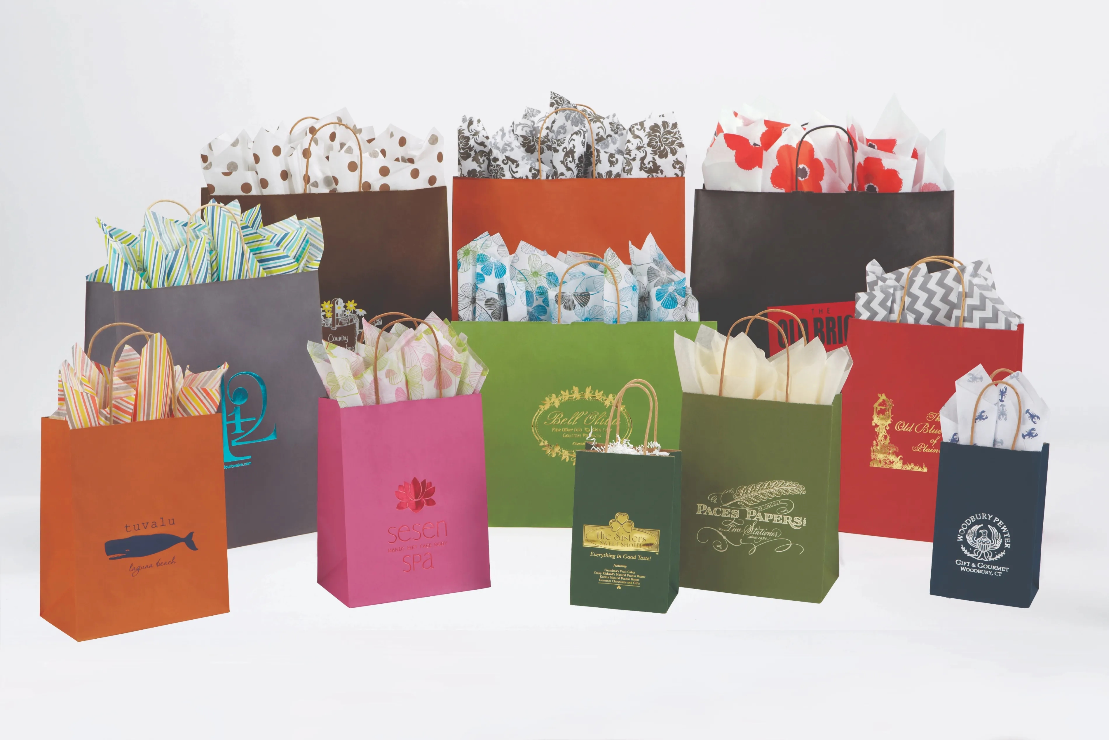 Tinted Colors on Kraft Paper Shopping Bag - Hot Stamped