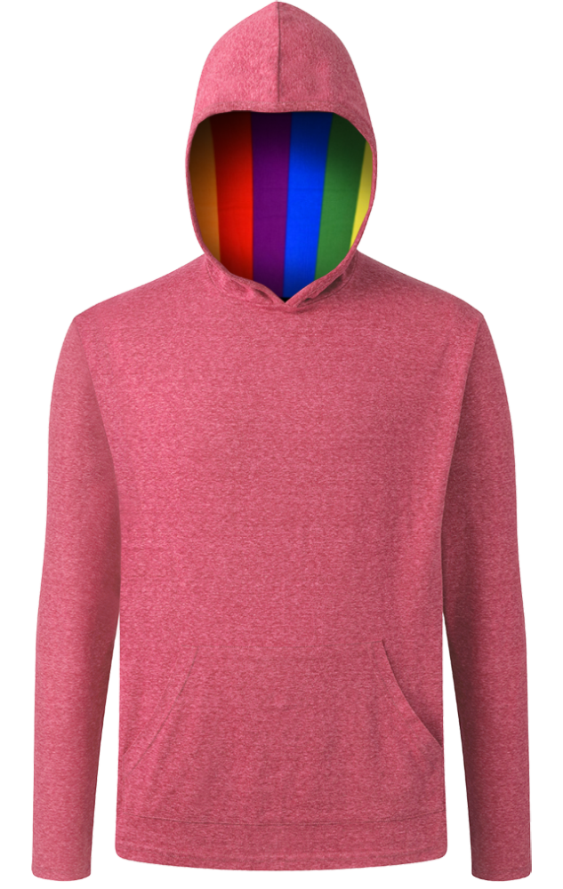 Pride Triblend Contrast Zip Front Hoodie, custom hoodie or sweatshirt with logo imprint 8
