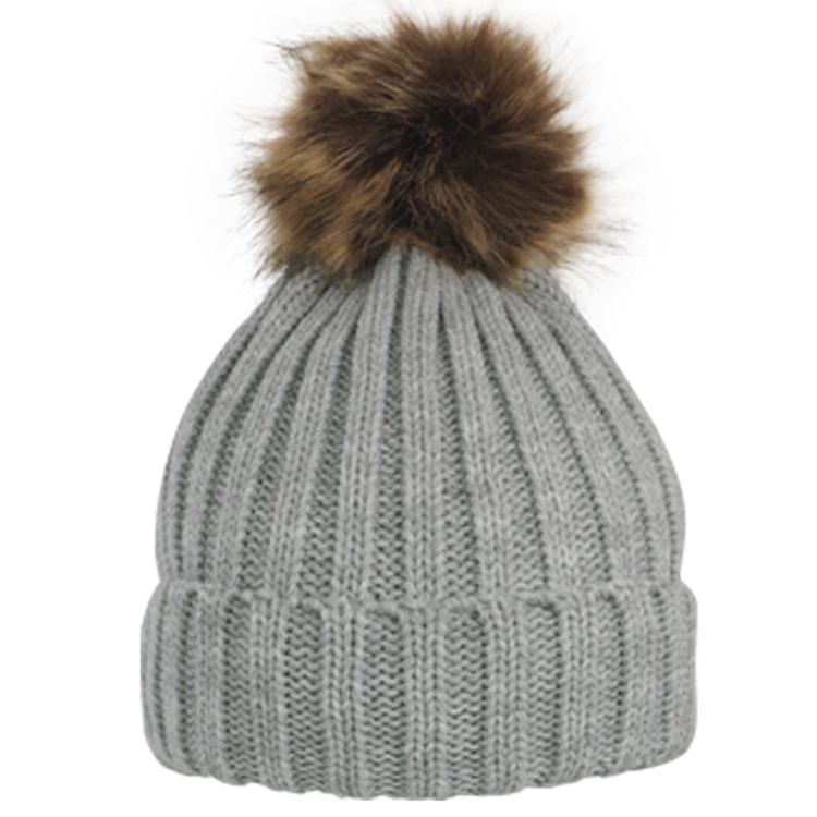 Cable Knit Beanie w/Removable Pom 2