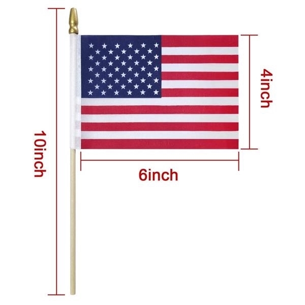 4"X6" Handheld Stick Usa Flag 4
