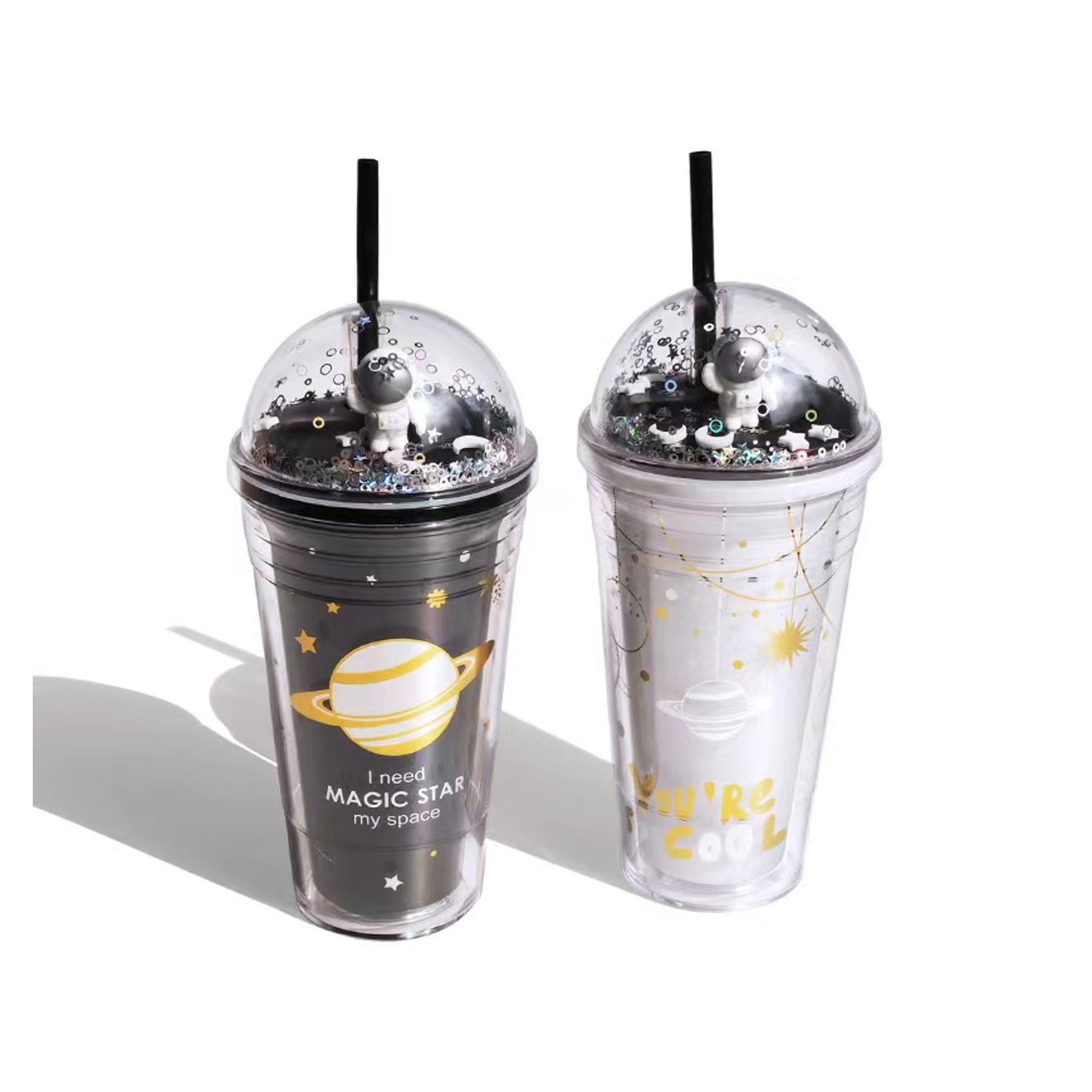 15 oz. Double Wall Space Astronaut Straw Tumbler (direct import) 2