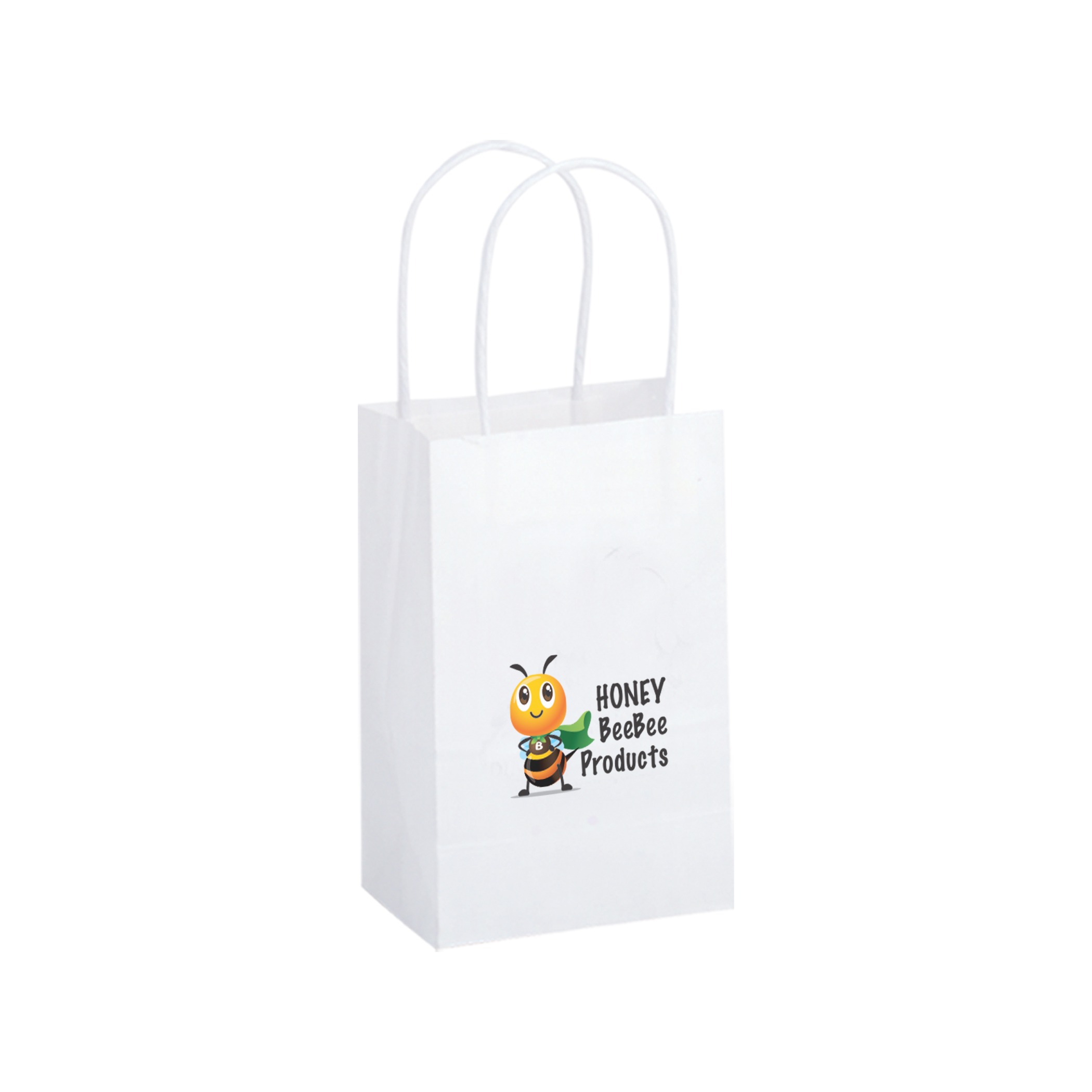 White Kraft Paper Shopper with Twisted Paper Handles 1