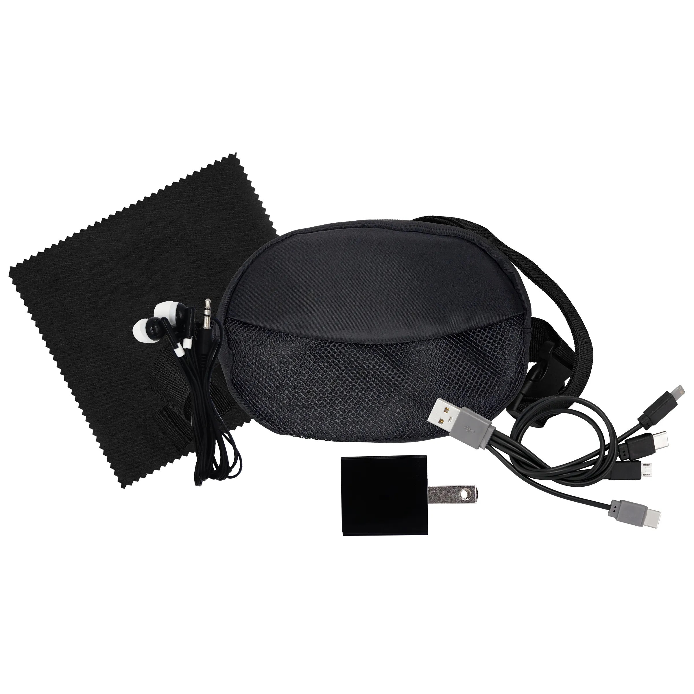 Sporty Charging Ear Bud and Cloth Travel Set 11