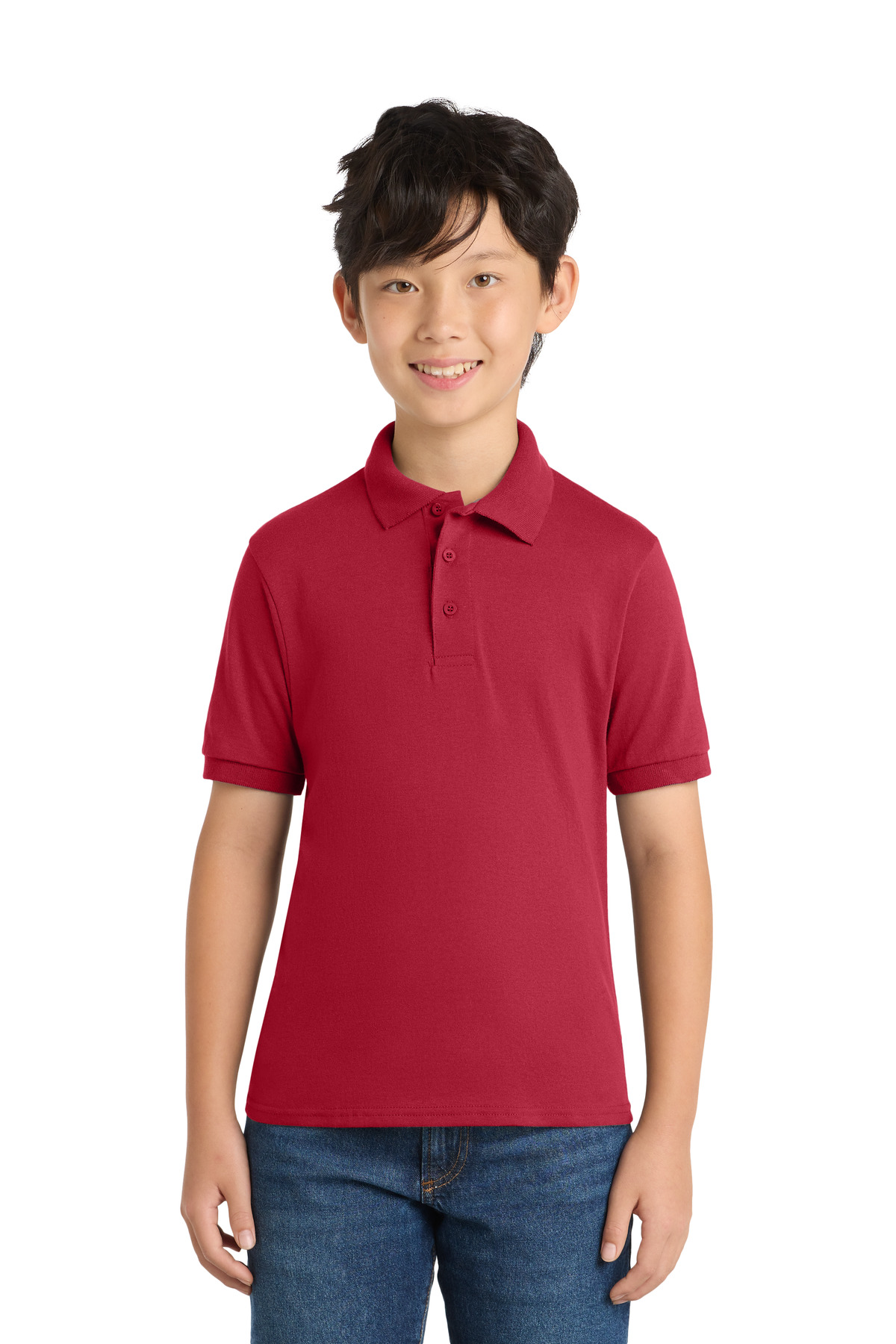 Port & Co Youth Core Blend Jersey Knit Polo. KP55Y 58