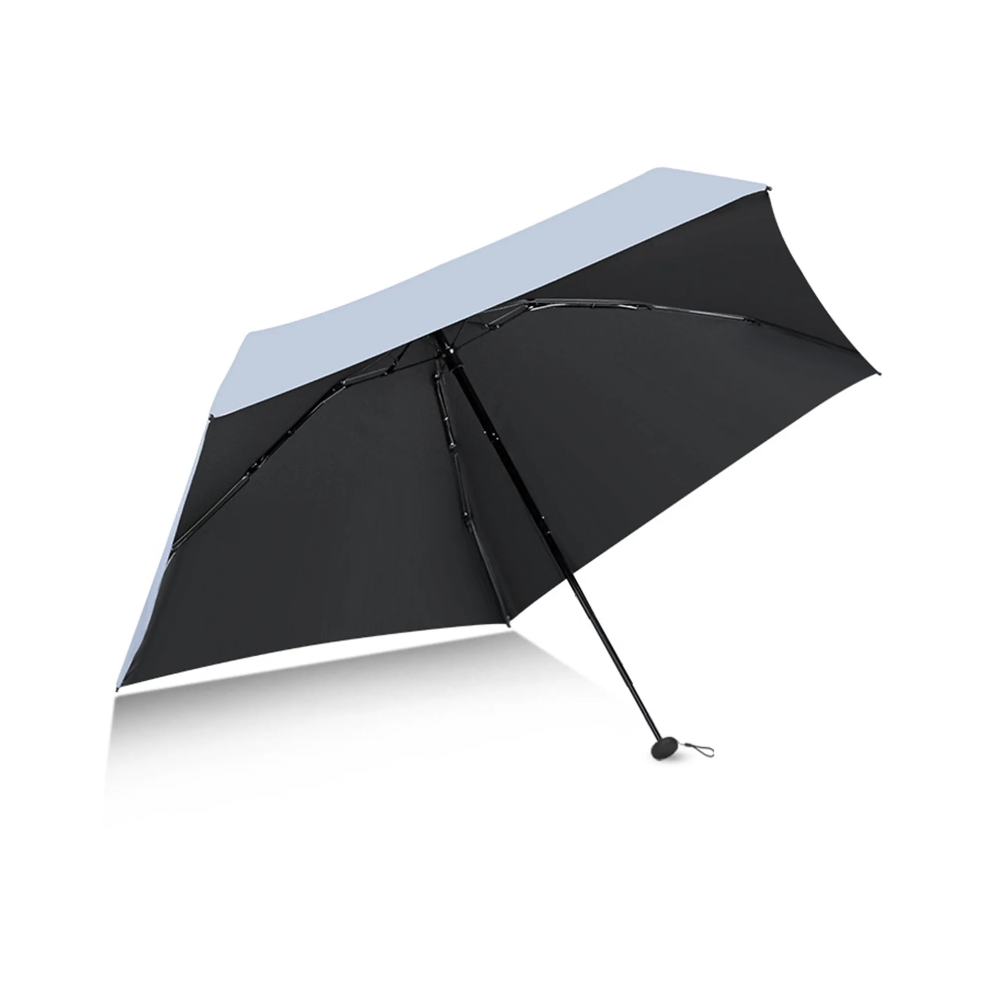 MOQ50 Mini Five-Fold Vinyl Folding Sun Umbrella 4