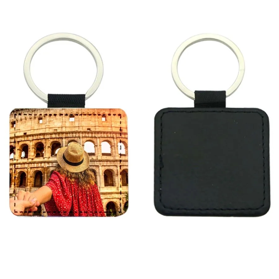 Square Leather Keychain 4