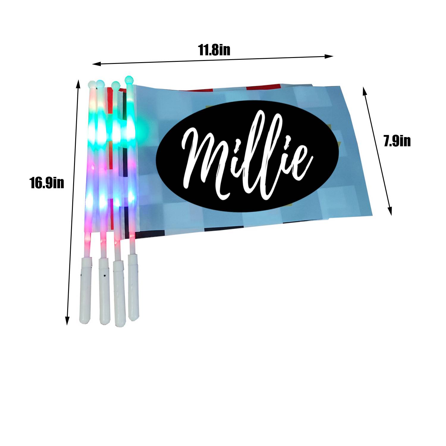 LED USA FlashingHand Flag Small Light up American 2