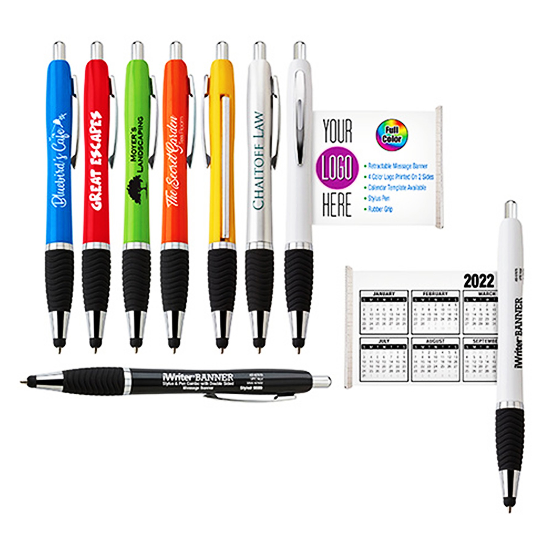Custom Printed Banner Ballpoint Pen With Stylus 4