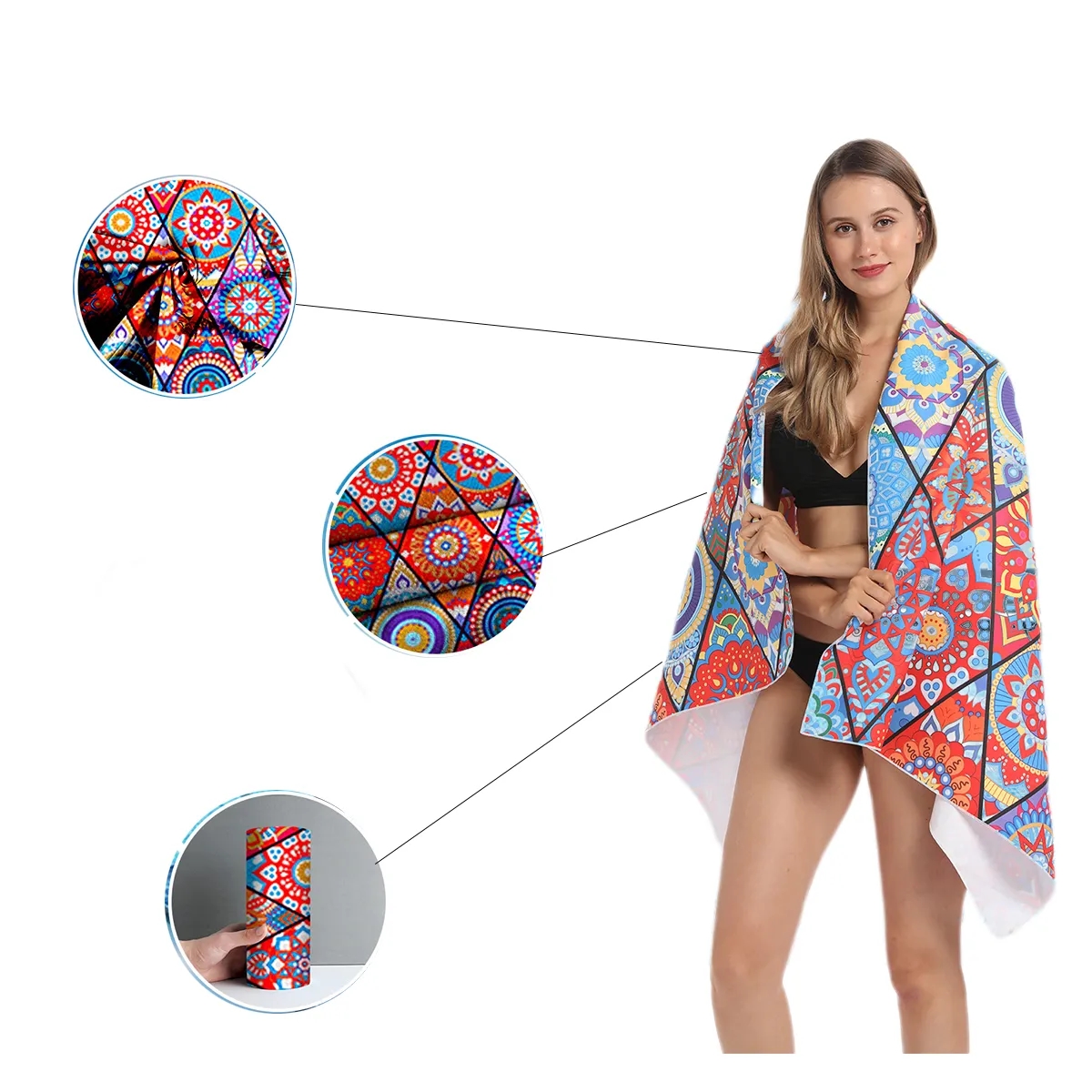 Sports Printed Microfiber Beach Towel Quick Dry 4