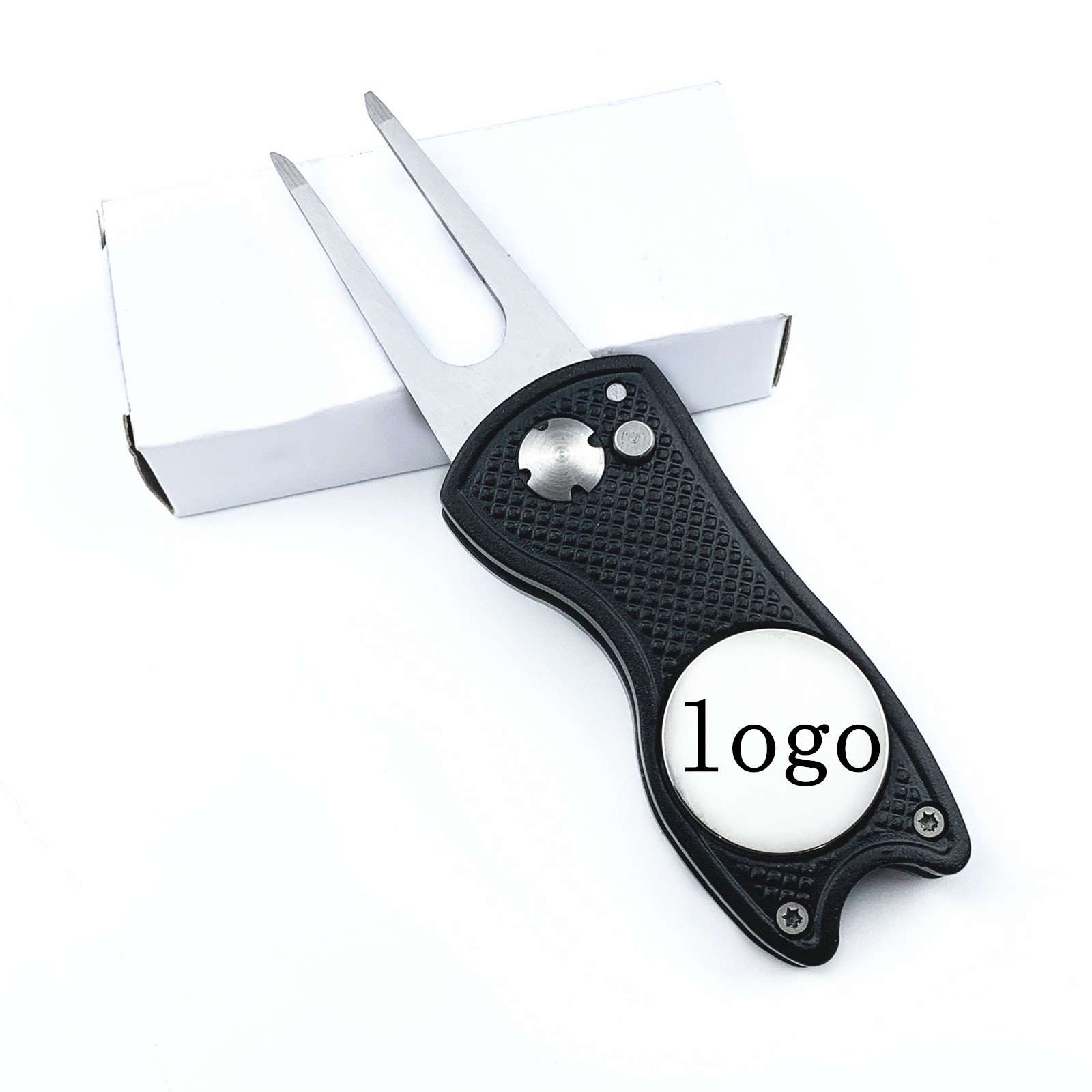 Foldble Metal Golf Divot Repair Tool Ball Markers 4