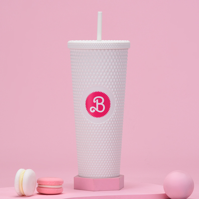 Double Layer Plastic Diamond Straw Cup 6