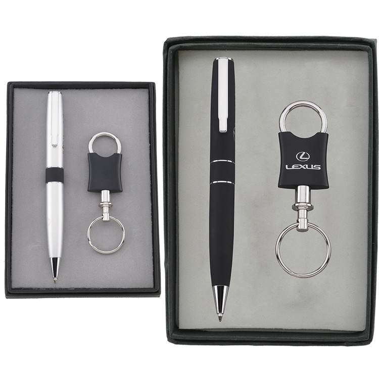 Milano Metal Pen & Valet Key Chain Gift Set