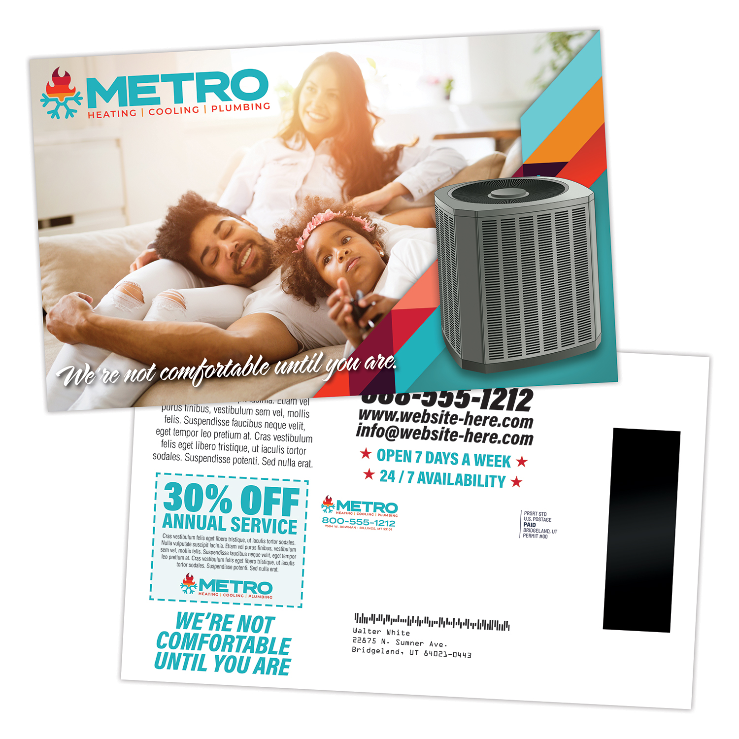Mag Tab Mail Card (5.25x8.5) - 10 pt. Card with 1x3 Gap Magnet Attached 2