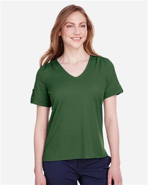 Women's CrownLux Performance® Plaited Rolled Sleeve Shirt - DG20WB 73