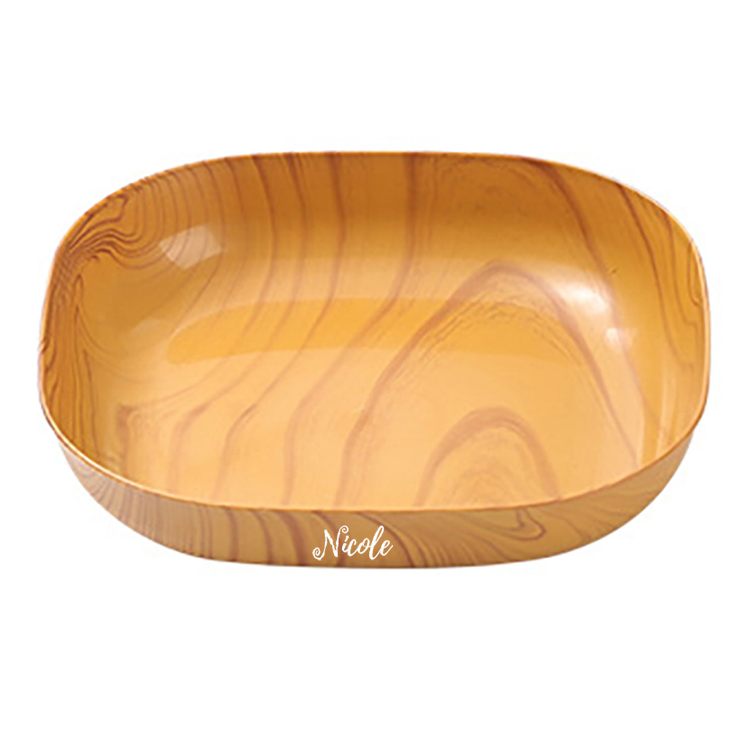 Elegant Wood-Grain Plastic Fruit Tray 9