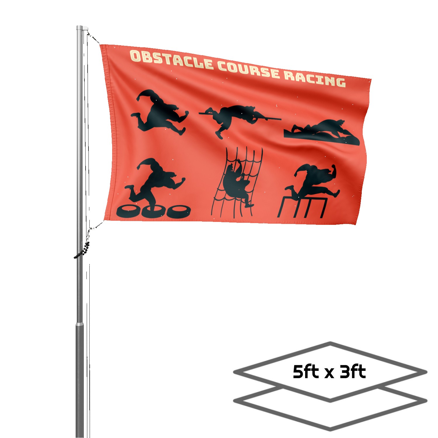 Double-Sided Dye Sublimation 2-Layer 5ft x 3ft Flag 2
