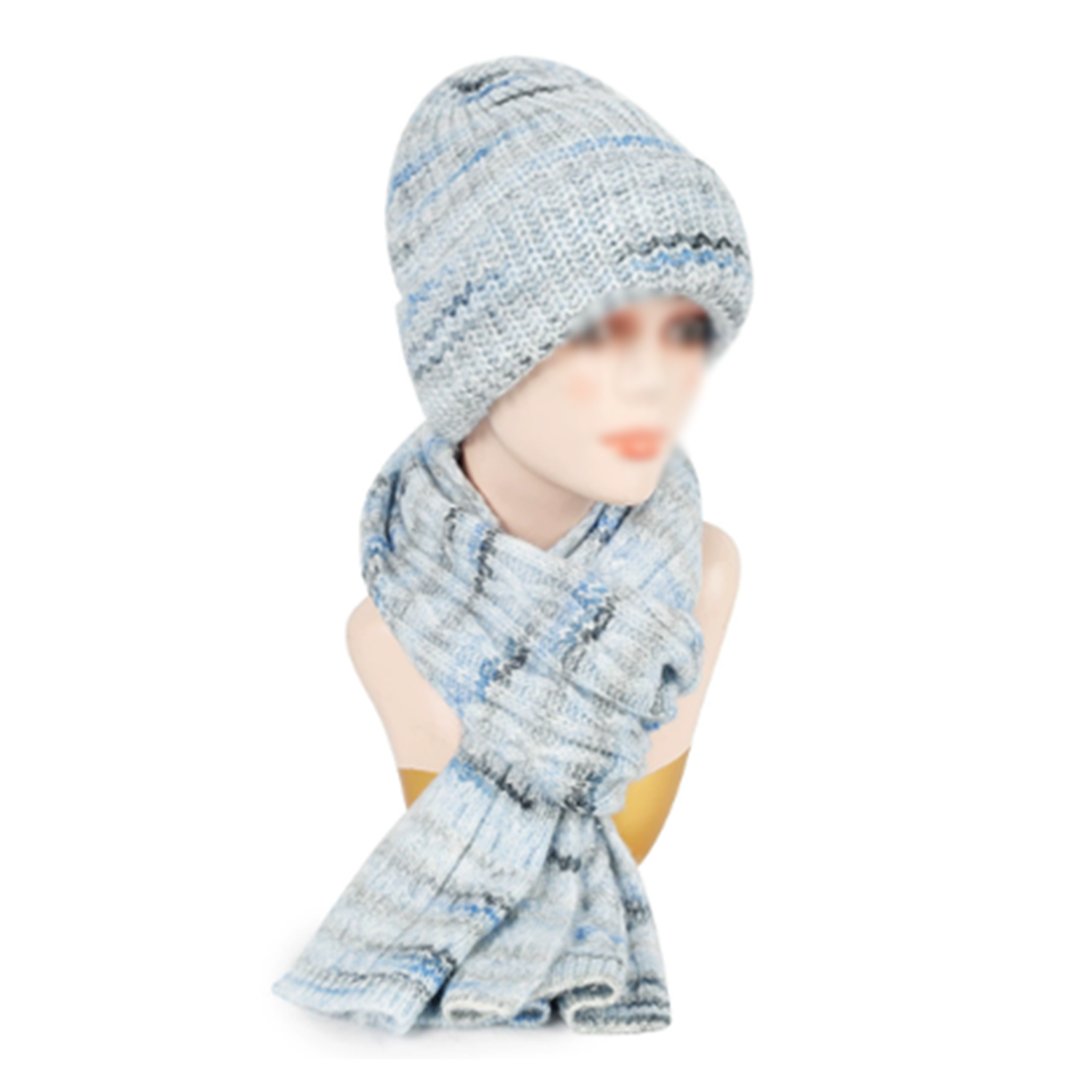 Unisex Thickened Knitted Hat Scarf Set 2